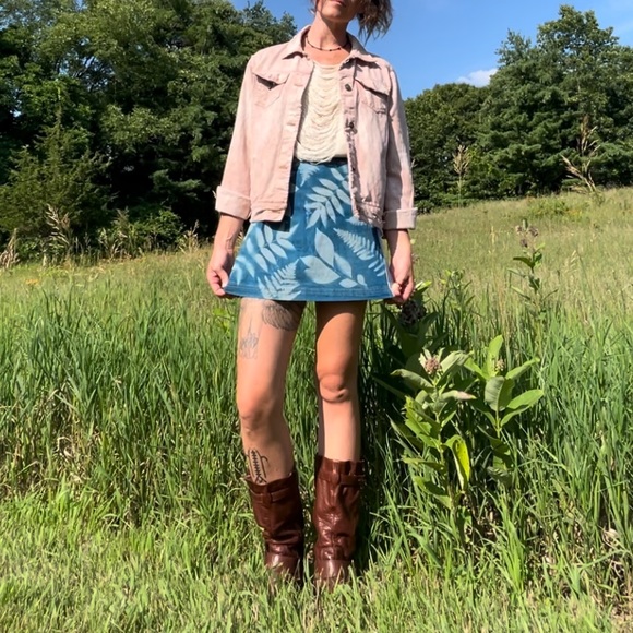 Upcycled Denim Mini Skirt - Picture 3 of 3